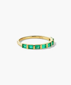 Baguette Emerald Half Eternity Band