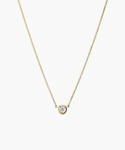 Bezel Lab Grown Diamond Necklace 0.25 ct