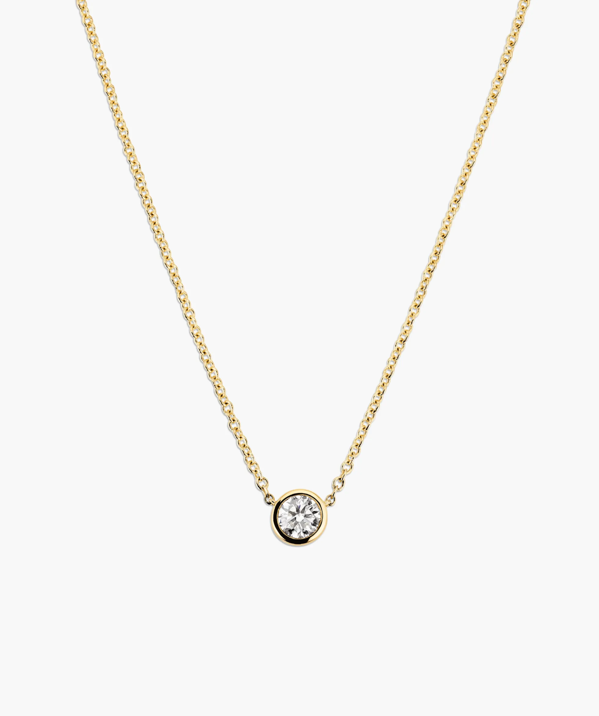 Bezel Lab Grown Diamond Necklace 0.5 ct