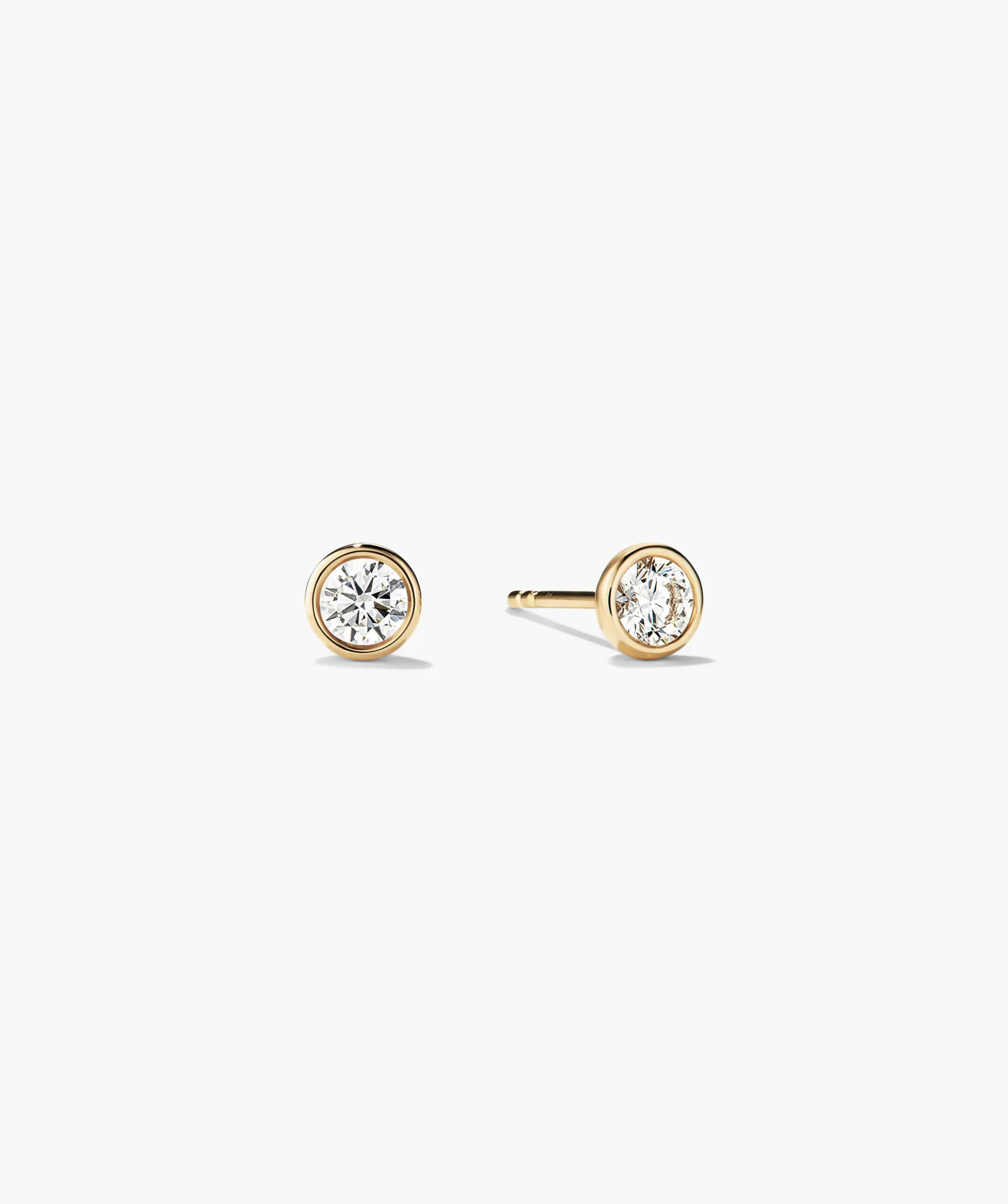 Bezel Round Lab Grown Diamond Studs 0.5 ct