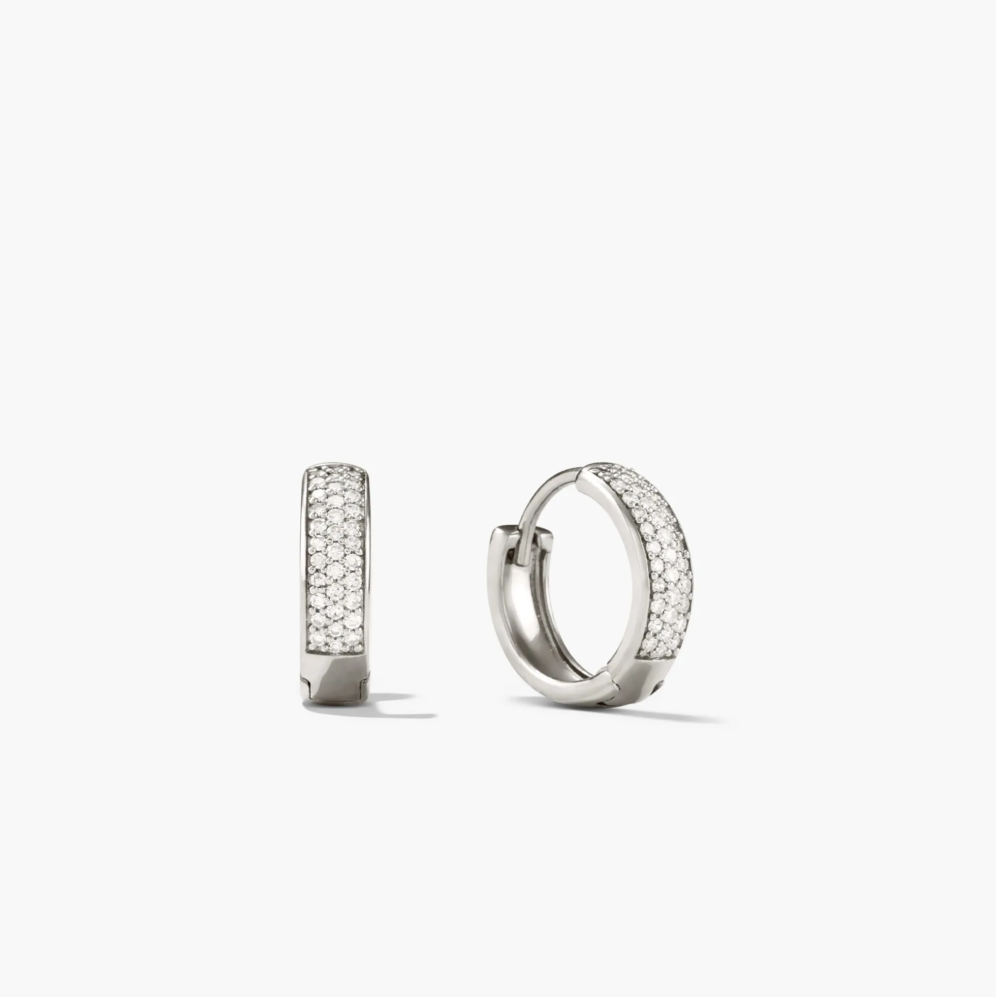 Bold Pavé Diamond Huggie Hoops
