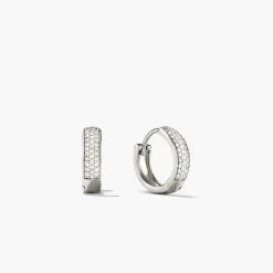 Bold Pavé Diamond Huggie Hoops