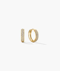 Bold Pavé Diamond Small Hoops