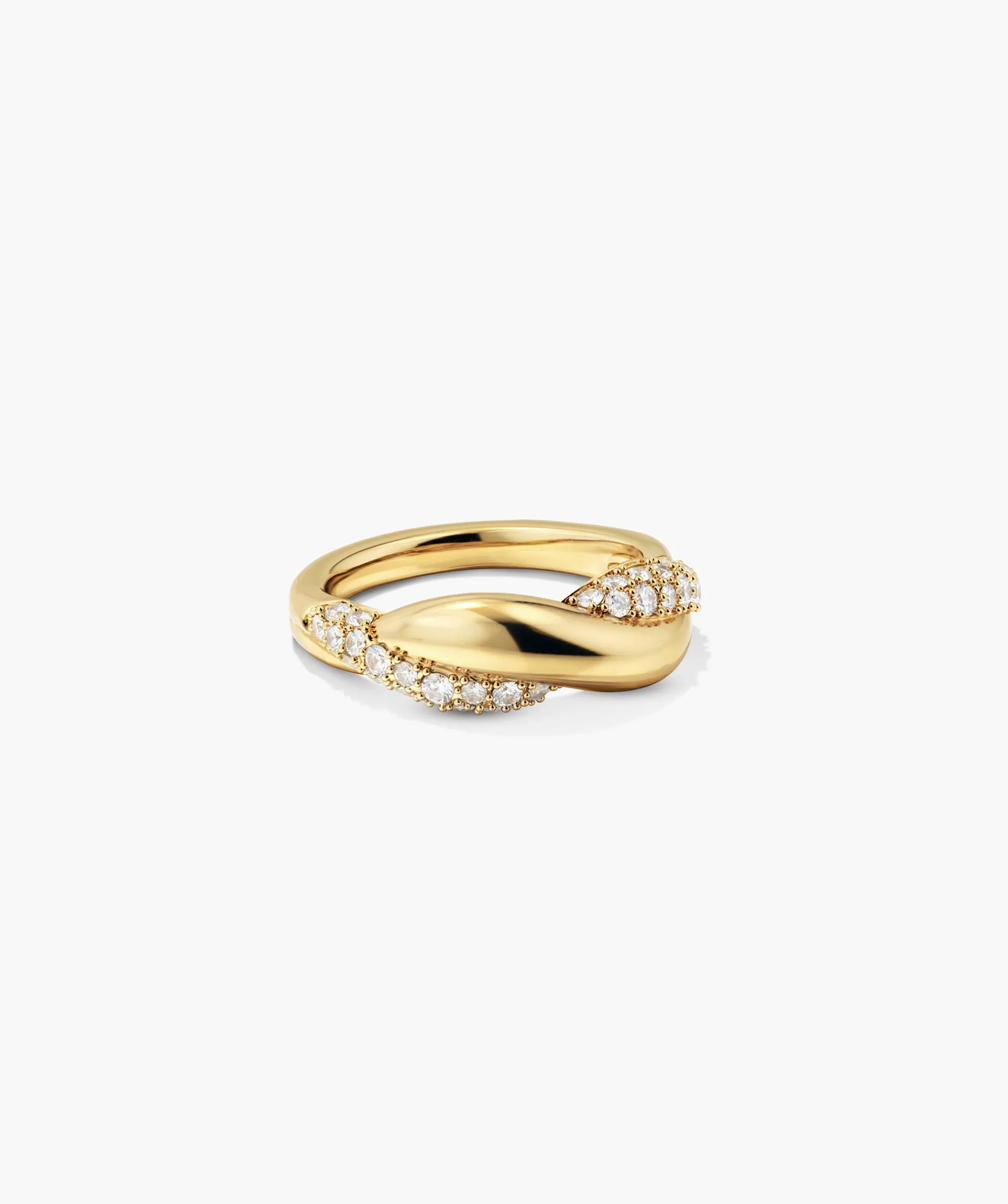 Brioche Pavé Lab Grown Sapphire Ring