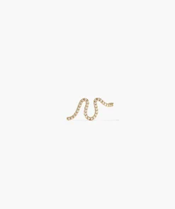 Interconnected Single Wave Pavé Diamond Stud