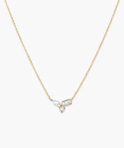 Lab Grown Sapphire Cluster Necklace