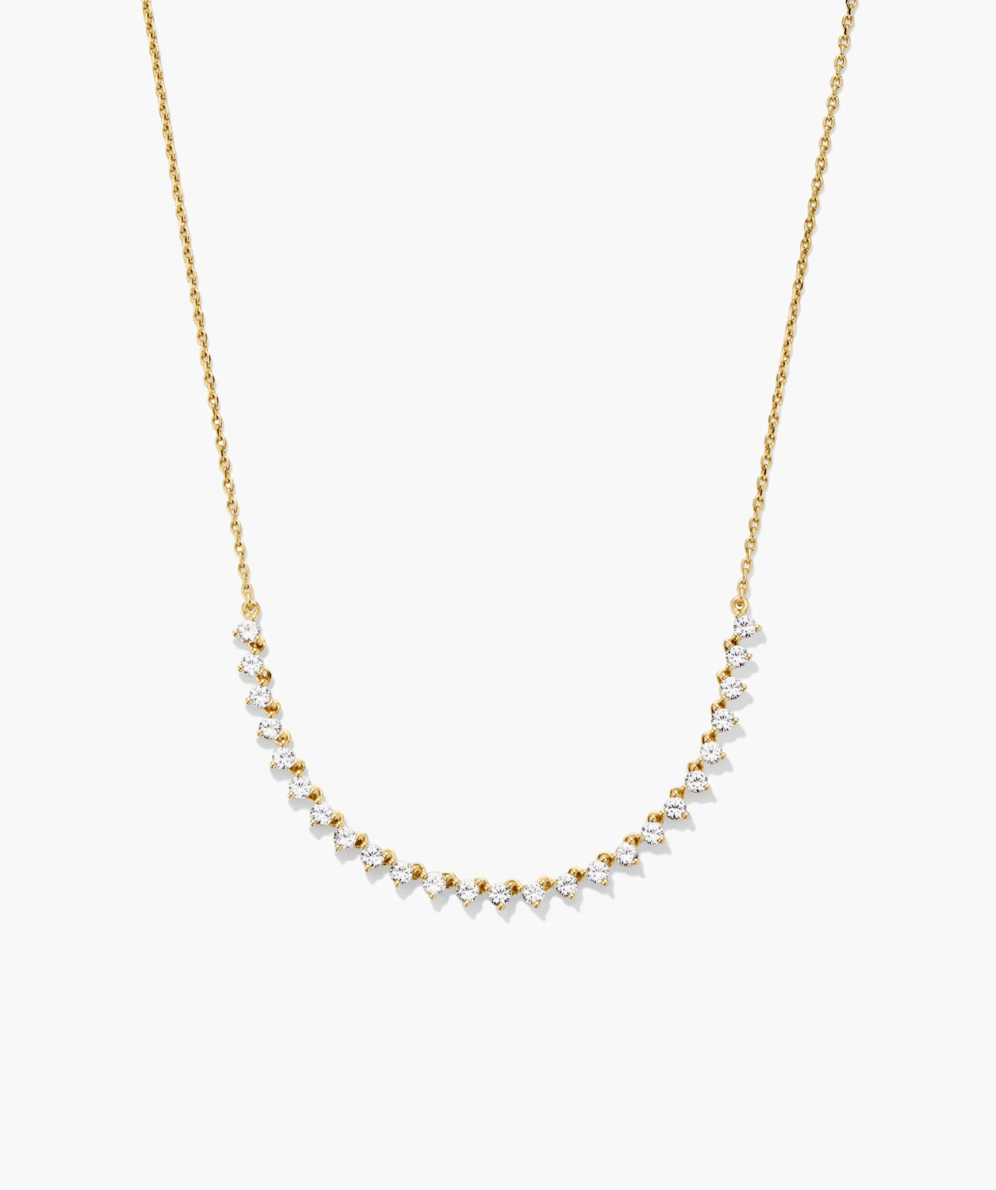 Lab Grown Sapphire Half Tennis Necklace