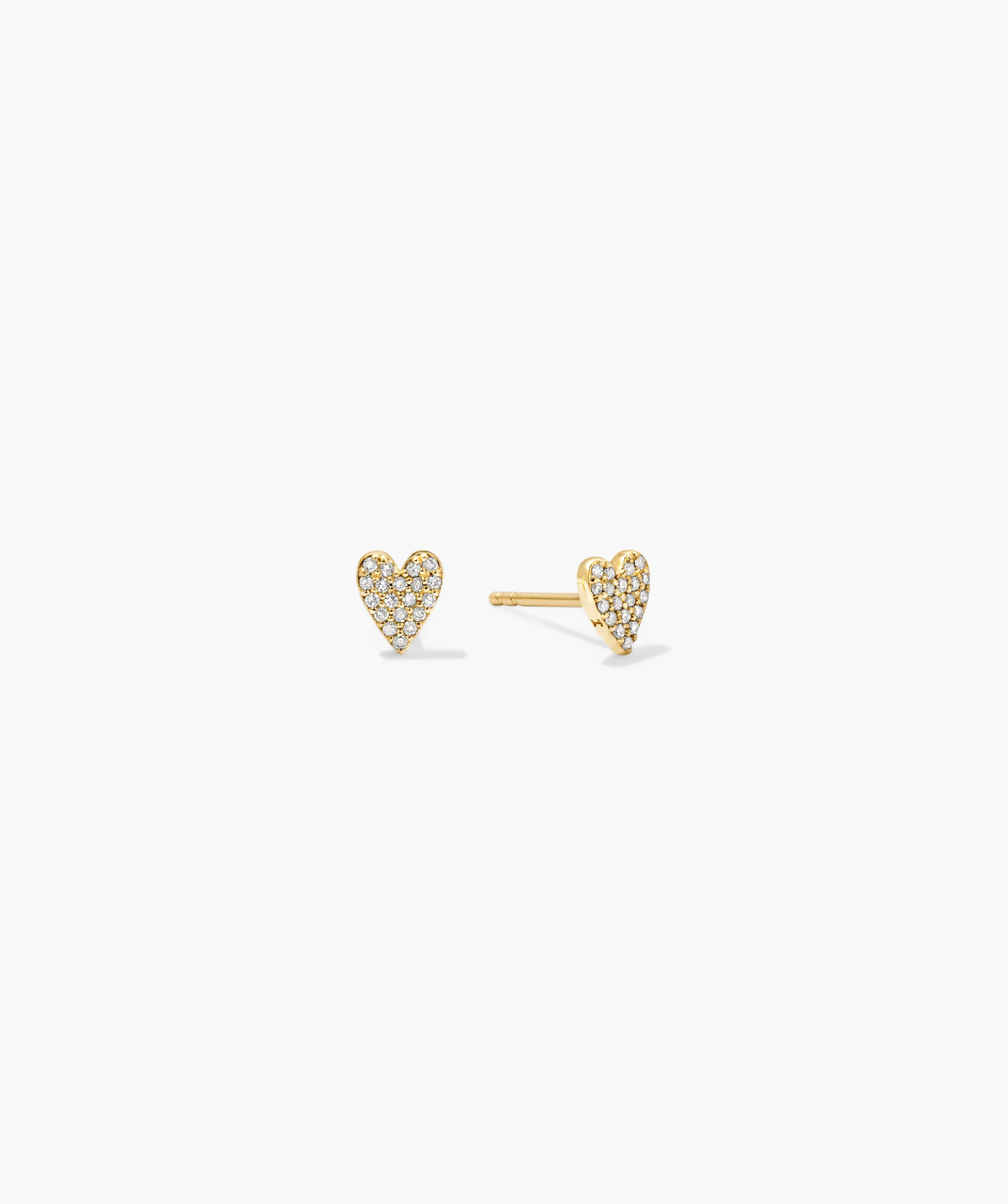 Mini Heart Pavé Diamond Stud Earrings