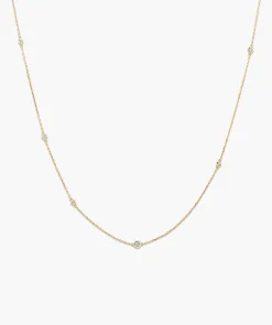 Multi Station Round Diamond Necklace