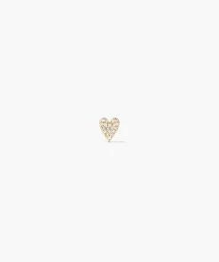 Piercing Studio - Single Pavé Diamond Heart Flat Back Stud