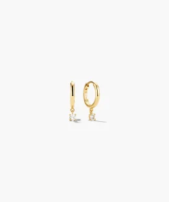 Round Lab Grown Sapphire Hoops
