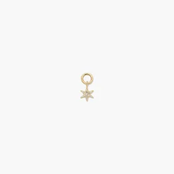 Single Pavé Diamond Star Hoop Charm