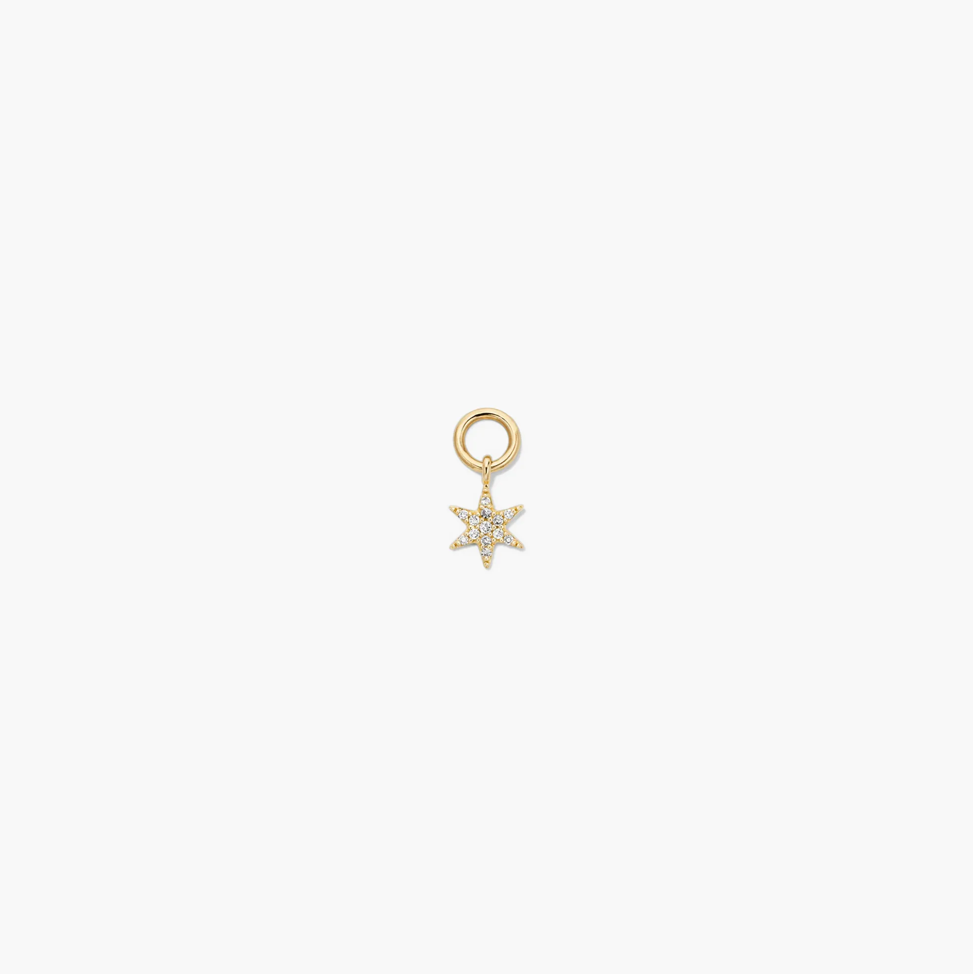 Single Pavé Diamond Star Hoop Charm