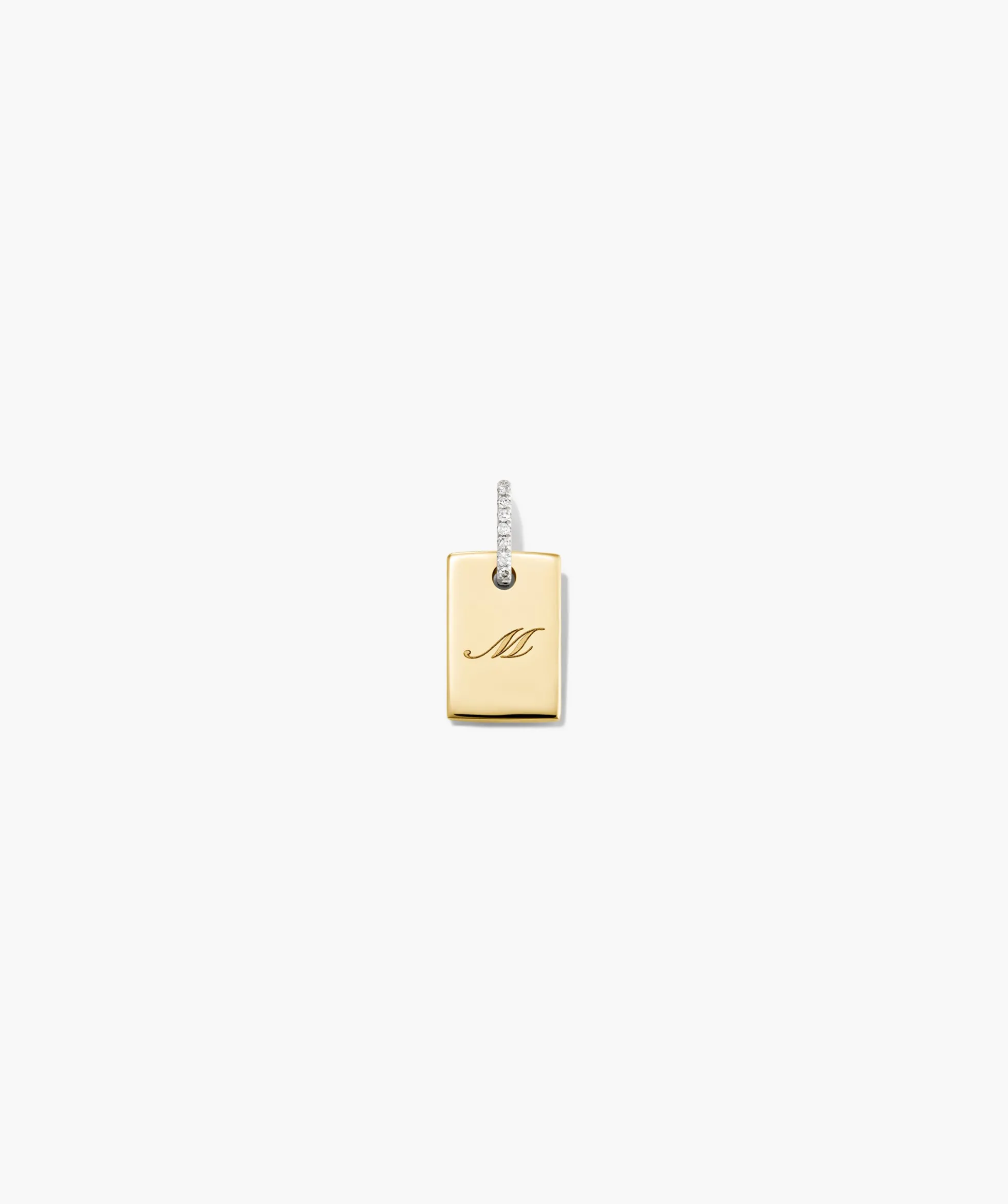 Tag Pavé Diamond Engravable Charm