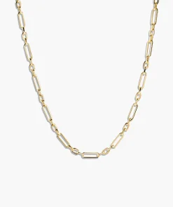 Triple Link Paperclip Chain Charm Necklace