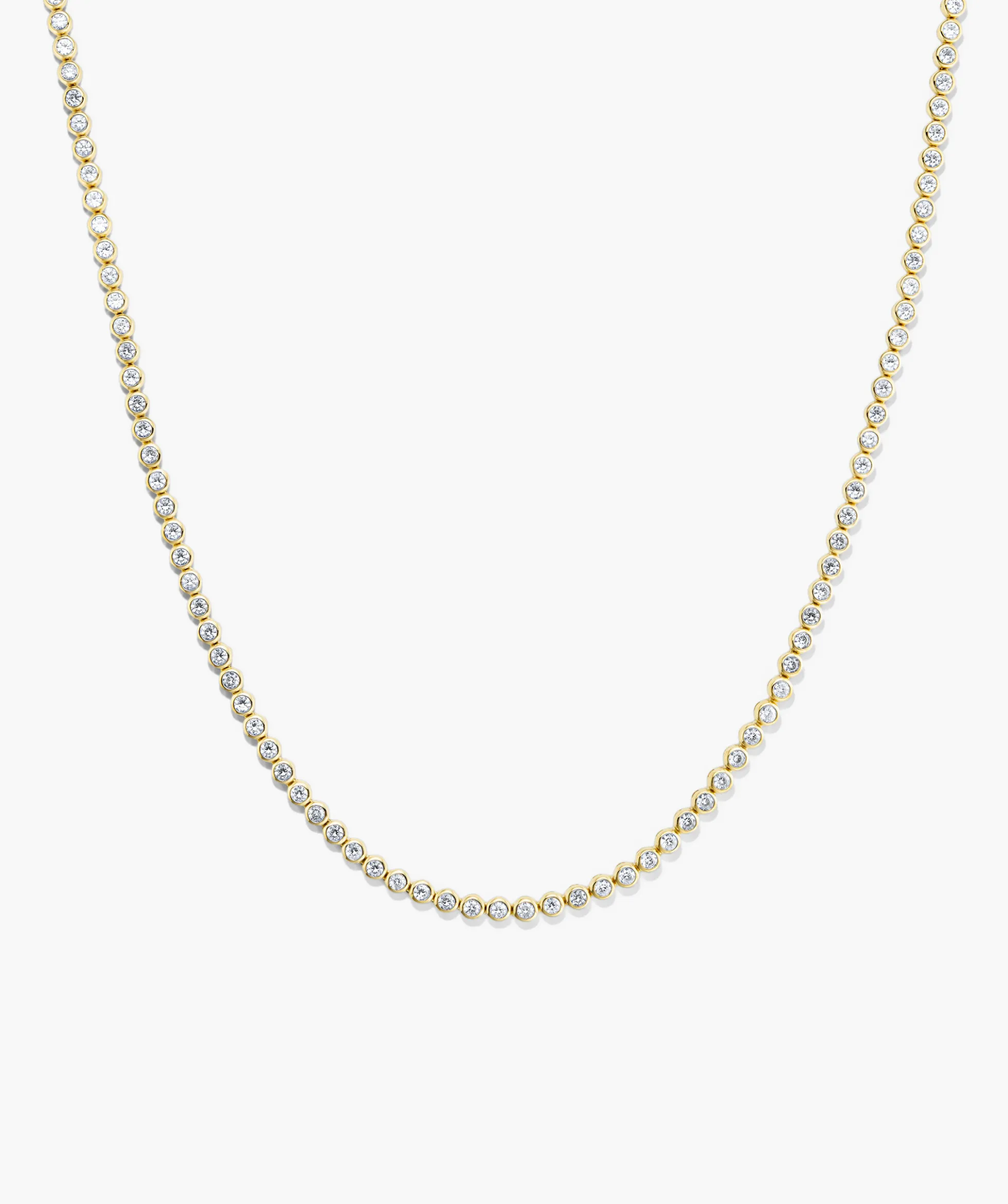Zadie Bezel Lab Grown Sapphire Tennis Necklace