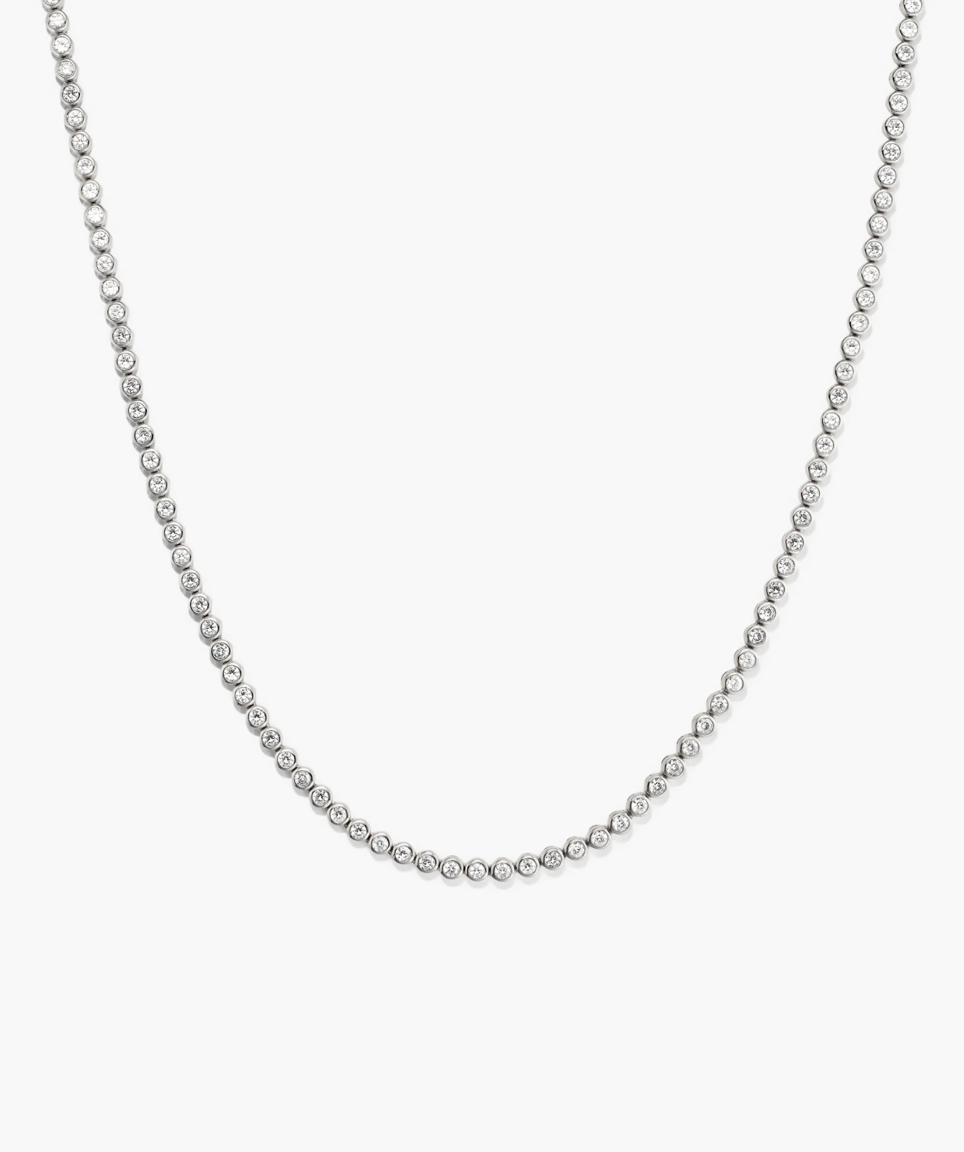 Zadie Bezel Lab Grown Sapphire Tennis Necklace